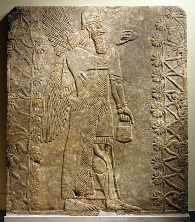 Génie ailé, du Palais Nord-Ouest (Salle L), Nimrud, Assyrie, c.883-859 av. J.-C. - Assyrian